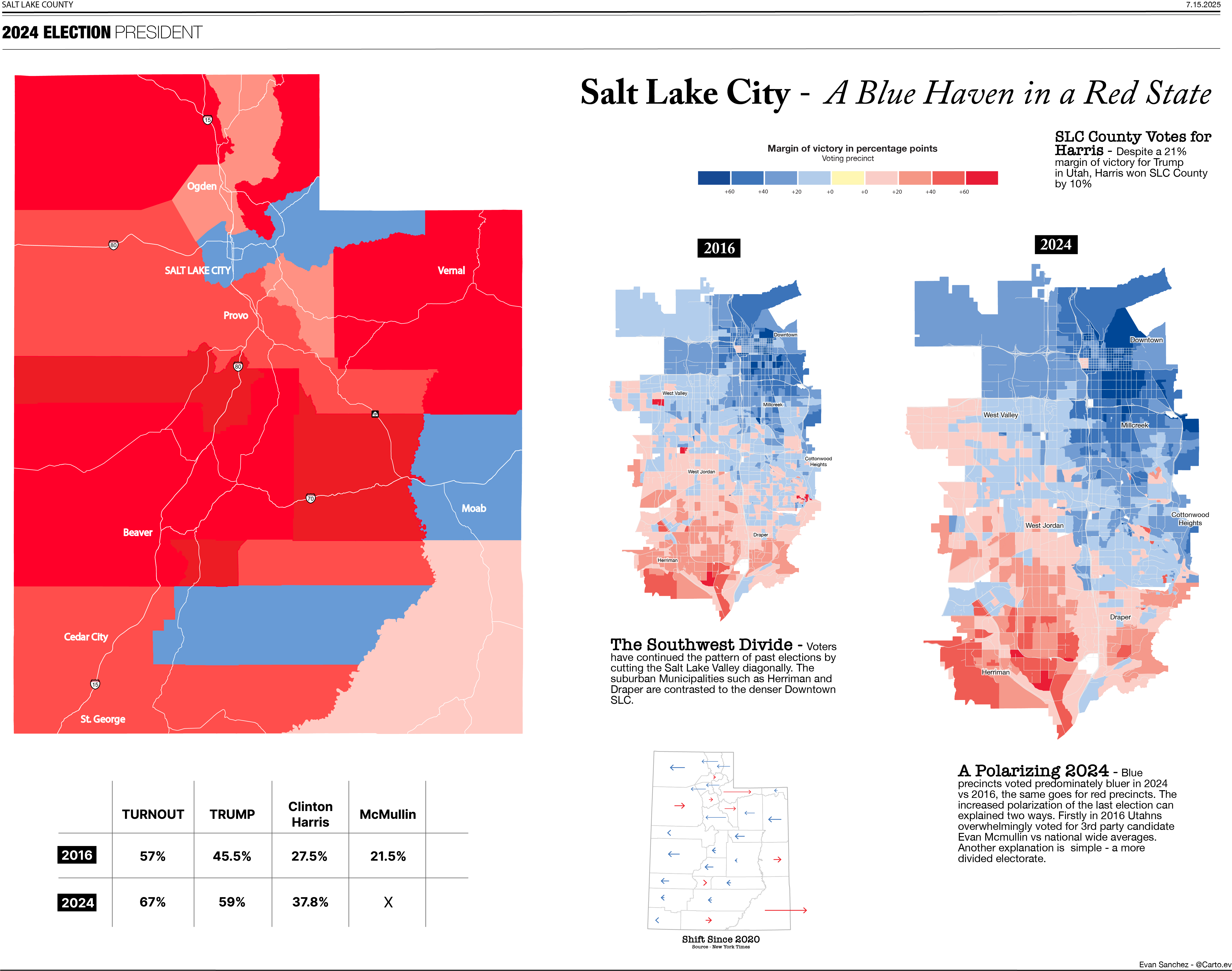 2024 Presidential Election by County Utah